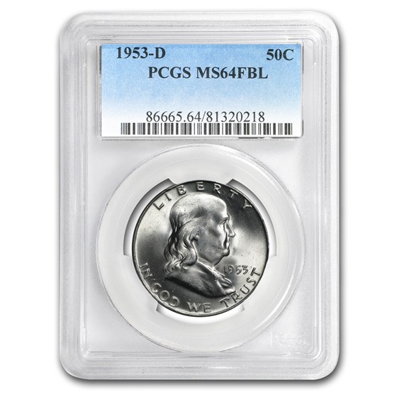 1953-D Franklin Half Dollar MS-64 PCGS (FBL) 1953-D Franklin Half Dollar MS-64 PCGS (FBL)